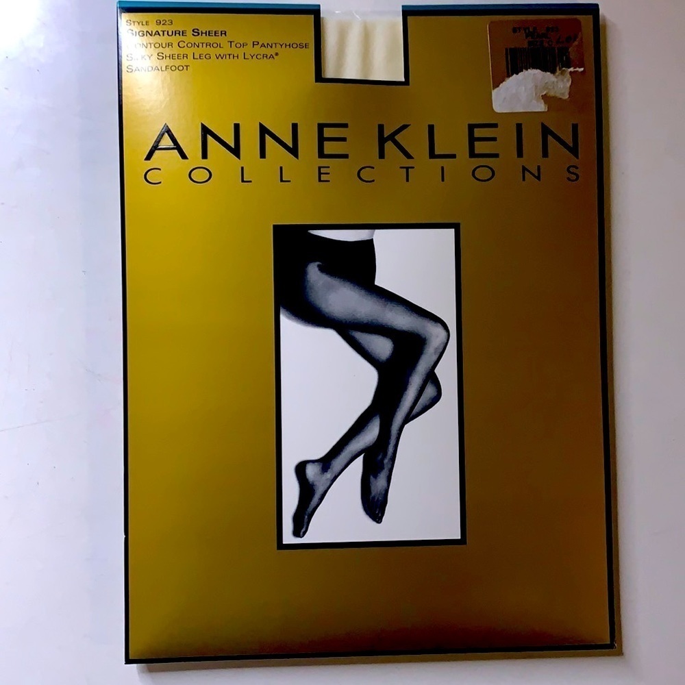 NWT Anne Klein Signature sheer contour control top pantyhose pearl silky new